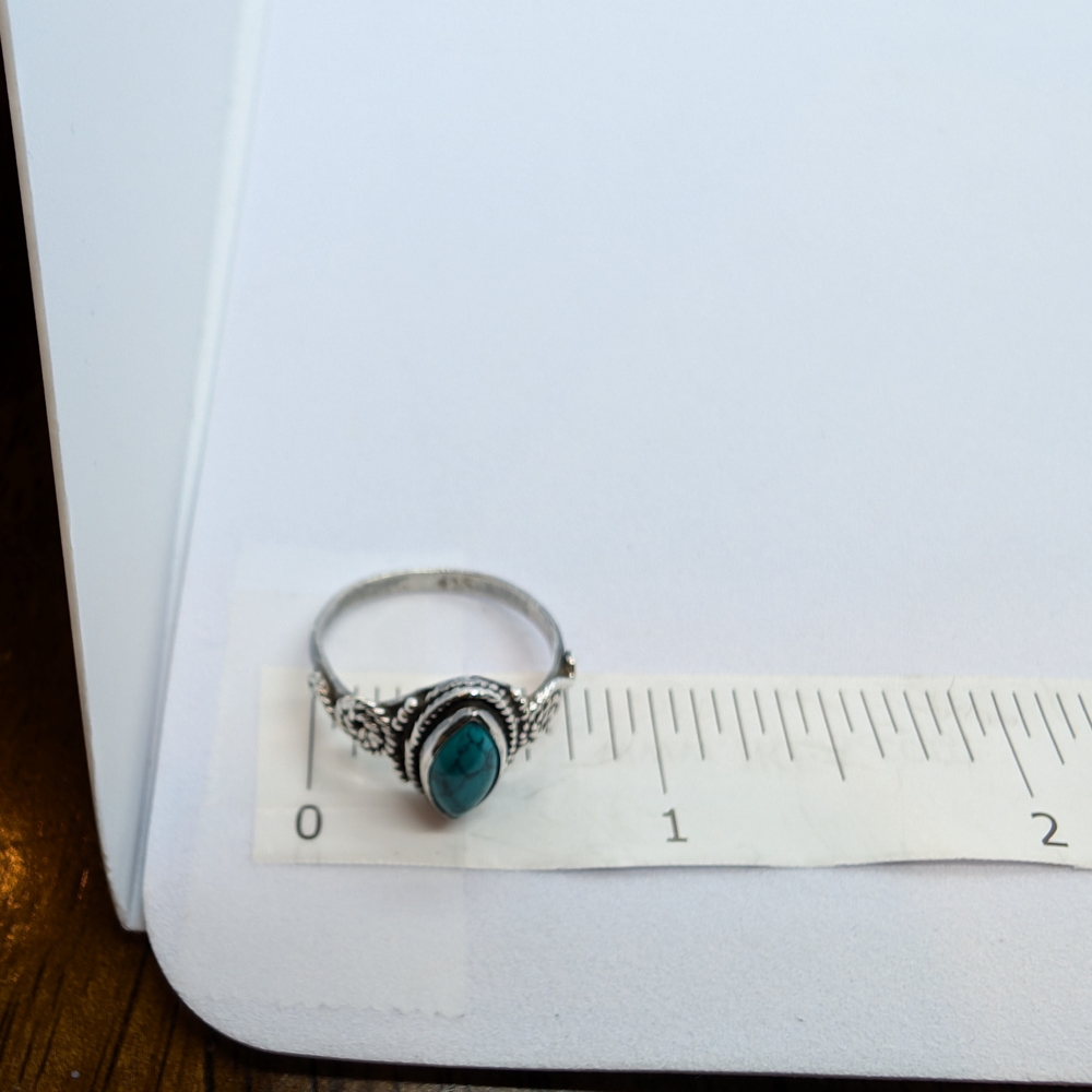 Turquoise Silver 925 Ring. Size 6.25 - Picture 7 of 10